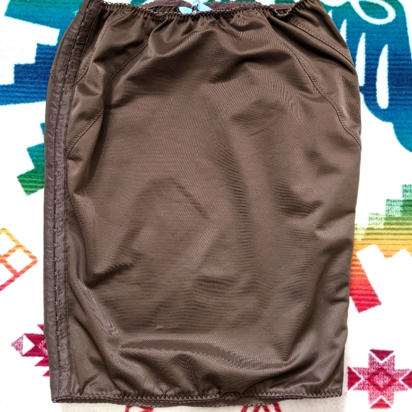 Guess Marciano Brown Stretchy Lingerie Slip Pencil Midi Skirt M - Picture 3 of 5